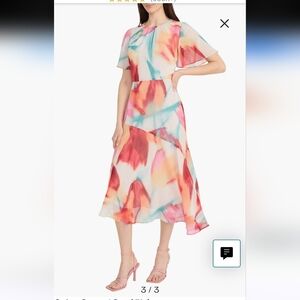 Maggy London Multicolor Abstract Print Dress Size 6 NWT